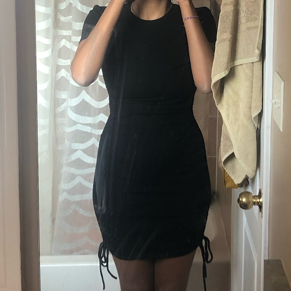 Zara Black Mini Dress with Side Ties